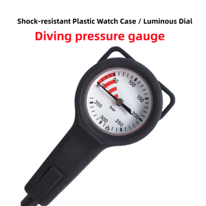 Manomètre de pression submersible SPG 350BAR, manomètre à console unique avec tuyau haute pression lumineux pour bouteille de plongée - Product Image 1