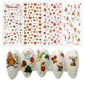 Cinq et dix GMPC/Sedex/ISO/EUDR gros dessins animés de noël chauds <span class=keywords><strong>Nail</strong></span> <span class=keywords><strong>Art</strong></span> autocollant 2D Nowman renne ongles accessoires fournitures - Product Image 3