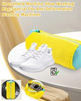 360 °   Sac de nettoyage pour chaussures anti-déformation enveloppant, lavable, réutilisable, fibres moelleuses pour usage domestique, lave-linge, sèche-linge
