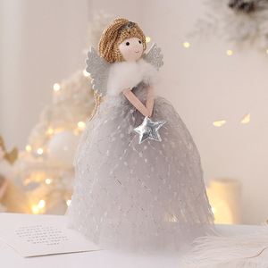 Decoración Navideña al por Mayor, Linda Muñeca Ángel Niña, Adorno de Ángel para Árbol de Navidad, Estrella para la Punta del Árbol - Product Image 2