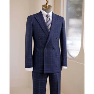 Мужской формальный зеленый Свадебный костюм новый дизайн половина холст весенний стиль антистатический комплект с плоской передней - Product Image 1