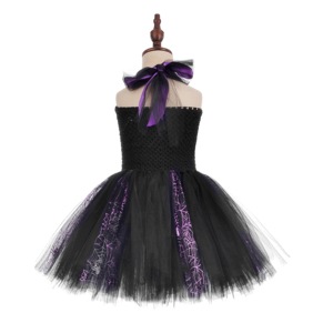 Directo <span class=keywords><strong>de</strong></span> fábrica al por mayor niños niña tutú falda vestido Halloween púrpura <span class=keywords><strong>bruja</strong></span> disfraz - Product Image 4