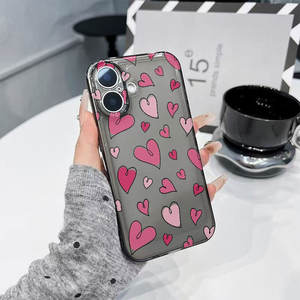 Funda Colorida con Corazón para iPhone 17, para iPhone 15 Transparente 16 Pro, Estilo Europeo y Americano 14 Pro Max, Resistente a Caídas 13 - Product Image 3