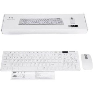 <b>Wireless</b> Keyboard Mouse Combo 2.4G White Full Size Set For <b>PC</b> Laptop Desktop Use - Product Image 1