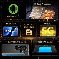 Tablette PC Android 13.0 pour Gamers, Stock UE, Livraison Rapide, 16 Go RAM + 1 To ROM, Processeur 14 Cœurs
