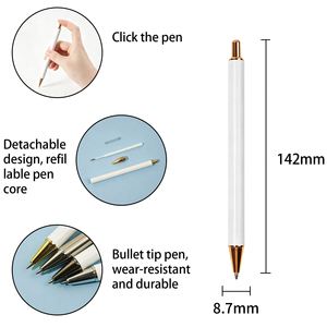 Bolígrafo de Gel Metálico Promocional, Tinta Blanca de 1.0 mm, Logotipo Personalizado, Sublimación en Blanco, Regalo Empresarial, Retráctil, No Borrable - Product Image 4