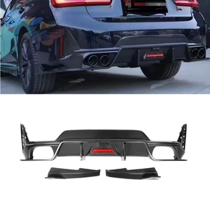 Diffuseur de pare-chocs arrière en fibre de carbone véritable Lumière LED Nouveau diffuseur de mise à niveau automatique Style <span class=keywords><strong>TK</strong></span> pour BMW Série 3 G20 Sports LCI 2023-IN - Product Image 1