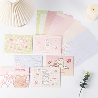 Ensemble complet de papier à lettres et d'enveloppes, motifs d'animaux mignons et délicats, papier d'écriture lisse, papeterie de couleurs pastel assorties