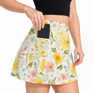 Image personnalisée Jupe de golf en polyester pour femme Short de tennis respirant avec logo sur le devant Poches à la taille de l'équipe OEM d'entraînement de grande taille - Product Image 2