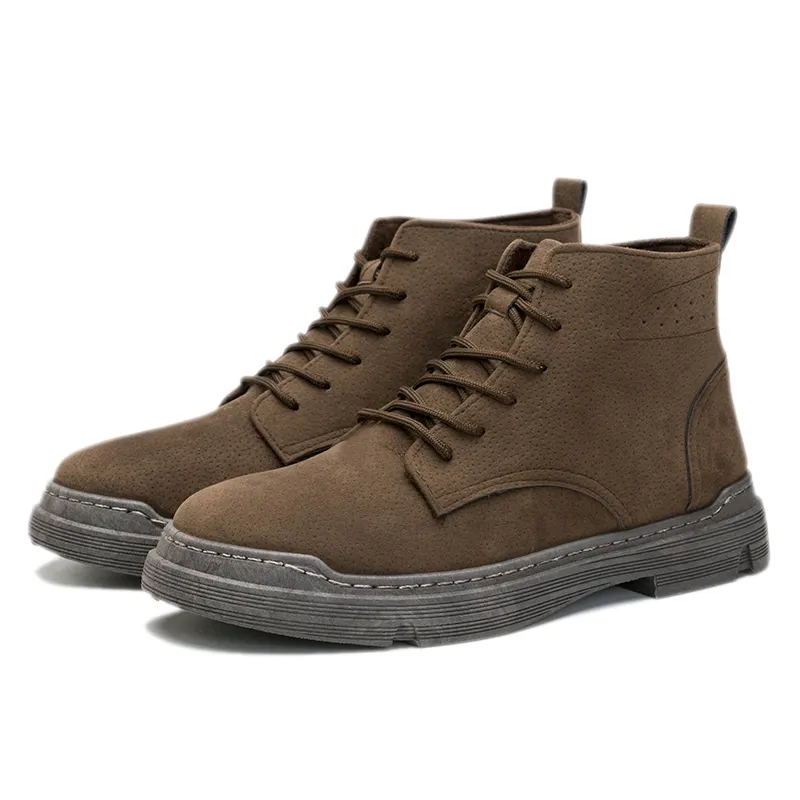 Hot Sale Stylish Casual Men High-Top Leather Shoes Retro Martin Boots