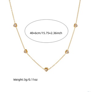 European American Fashion Heart Shape Gold Plated Stainless Steel Jewelry <b>Set</b> Necklace <b>Bracelet</b> Earrings Gift - Product Image 4