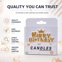 Bougie Lettre Joyeux Anniversaire Dorée Scintillante Couronne pour Décoration de Gâteau de Fête d'Anniversaire – Approvisionnement Direct Usine