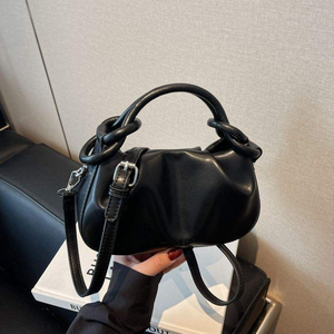 Bolso de Hombro Casual Sencillo de PU Plisado con Cierre Magnético, Modelo Primavera 2026, de Alta Calidad y Diseño Moderno - Product Image 1