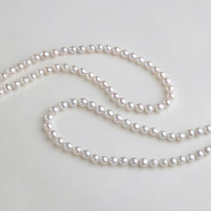 Perle d'Akoya chinoise 8-9mm brin de perle de goutte d'eau douce blanche de culture naturelle brillante - Product Image 1