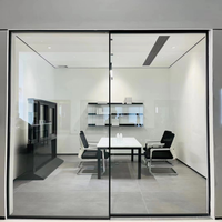Porte coulissante intérieure en verre à cadre mince Portes coulissantes en verre et aluminium Portes coulissantes pour balcon