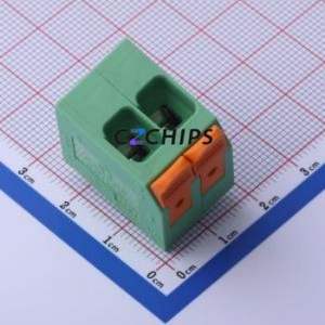 DG2206V-7.5-DB-02P-14-00A(H) Plug-in Terminal Block Through hole,P=7.5mm Board-to-Board / Socket - Closed 1x2P 7.5mm Green - Product Image 1