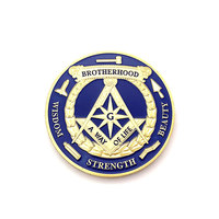 Koin Tantangan Masonik Freemason Pemadam Kebakaran Departemen Pemadam Kebakaran dengan Logo 3D Enamel Logam Berlapis Emas Kustom