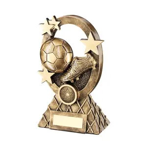 Benutzer definierte Harz Trophäen hand gefertigte Sportartikel Fußball und Schuhe Cup als Preis 3D Modell Champion Preis Souvenir Geschenke Fußball Trophäe