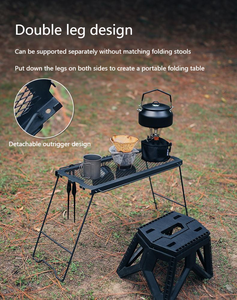 Premium Heavy Duty Iron Folding Outdoor <b>Table</b> and Chairs Portable Set for Fishing Hiking Camping Picnic BBQ Travel - Product Image 4