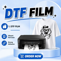 Film PET DTF mat double face de qualité supérieure, transfert à chaud, taux de transfert de 99 %, 130-160°C, pour impression DIY sur T-shirt, format rouleau