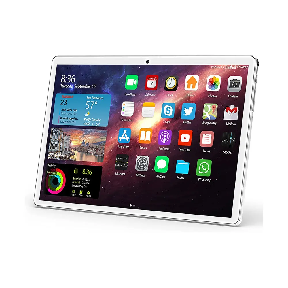 태블릿 10.1 인치, 듀얼 SIM 3G 전화 통화 태블릿, 쿼드 코어 안드로이드 10.0 HD 터치 스크린 64GB ROM/128GB 확장, 6000mAh