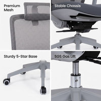 Chaise de bureau géante moderne en maille, chaise ergonomique avec support lombaire et ensemble de chaises de bureau pivotantes
