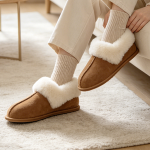 <span class=keywords><strong>Chaussons</strong></span> d'intérieur pour femmes en cuir de vachette premium et suède, doublés de <span class=keywords><strong>laine</strong></span> de <span class=keywords><strong>mouton</strong></span>, à talon fermé, vente en gros directe usine, échantillon disponible - Product Image 6