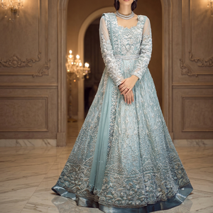 Vestido de Novia Sharara Pakistaní de Diseñador, Talla Grande, Largo, Transpirable, con Flores, Hecho a Medida, Precio Bajo - Product Image 2