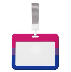 Porte-badge de carte d'identité bisexuelle LGBTQ Pride avec impression personnalisée avec lanière avec fenêtre transparente pour infirmière de bureau médecin enseignant - Product Image 1