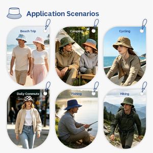 HB0001 Wholesale Unisex Custom Embroidery logo Cotton Veracap Solid Outdoor Sunscreen <strong>Flat</strong> Top Fisherman Bucket <strong>Hat</strong> - Product Image 3