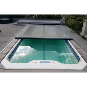 غطاء مسبح أوتوماتيكي كهربائي من مادة الـ PVC مقاوم للأشعة فوق البنفسجية والتآكل مع بكرة لف - Product Image 2