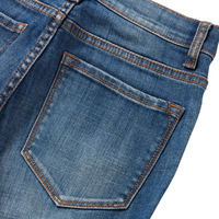 Jean en denim bleu extensible taille haute évasé pour femme, style 5 poches, confortable, bottes western ajustées à la cheville, élégantes