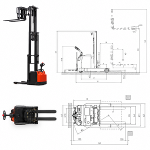 Montacargas Eléctrico de 1500 kg con Mástil Tríplex de 3 m de Altura de Elevación, para Pasillos Estrechos, Equipo de Manejo de Materiales - Product Image 4