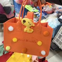 Sac fourre-tout en feutre personnalisé, broderie de dessin animé, deux poignées, fermeture à rabat, fermeture auto-agrippante, cadeau mignon, vente en gros à bas prix, usine BSCI