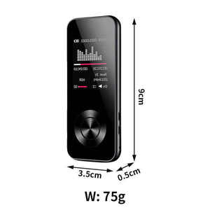 เครื่องเล่น MP3 แบบพกพาหน้าจอสัมผัส เครื่องเล่นเพลงทนทาน วิทยุ FM เครื่องบันทึกเสียง แบตเตอรี่ใช้งานได้ยาวนาน 5.0 รองรับการดาวน์โหลดเพลง - Product Image 3