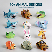 Kit de Máscaras de Animales 3D de Papel Personalizadas - Máscaras de Tiburón y León para Niños y Adolescentes, Disfraces para Fiestas, Personalizables OEM/ODM