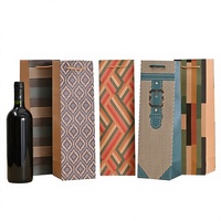 Sac à vin classique pour une bouteille, sac en papier recyclable imprimé, idéal pour les cadeaux de fêtes