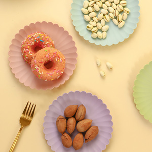 Plastic Dessert Plate Small Round Colorful Solid Design For Snack And Cake Serving - Product Image 3