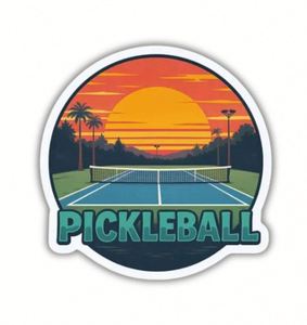 Aimant de réfrigérateur ou autocollant pour ordinateur portable au design rétro vintage Pickleball - Product Image 1