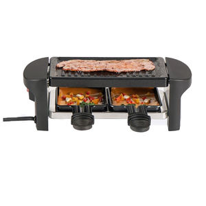 Grill à <span class=keywords><strong>raclette</strong></span> électrique mini portable pour <span class=keywords><strong>2</strong></span> personnes, 350W, sans fumée, antiadhésif, contrôle de la température réglable, usage domestique et hôtelier - Product Image 1
