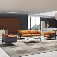 Fast Supply Speed Executive Luxe Moderne En Cuir Orange Vert Noir Salon Bureau Salle Canapé Ensemble
