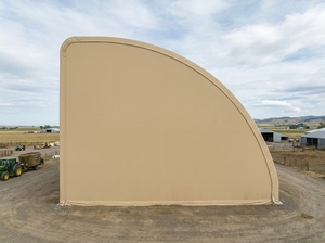 Stalla per Cavalli Monopitch a Mezza Arcata 20x40m Beige in PVC con Telaio Zincato, Ventilata e Anti-Condensa, per Allevamento - Product Image 3
