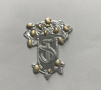 Badge personnalisé en aluminium 3D pour flacon de parfum, lettres imprimées en sérigraphie argent/or, style publicitaire, décoration de mariage