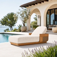 Chaise longue de jardin en teck de qualité supérieure, résistante aux intempéries, pour piscine, villa, bord de mer, cour, mobilier de détente