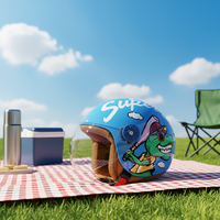 Casque de moto trois-quarts pour enfants, design de dessin animé populaire, ABS, casque ouvert, sécurité et confort