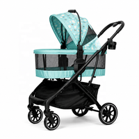 Poussette pour animaux USMILEPET, porte-animaux détachable, pliage en un clic, 2 en 1, siège auto détachable, poussette pour chien