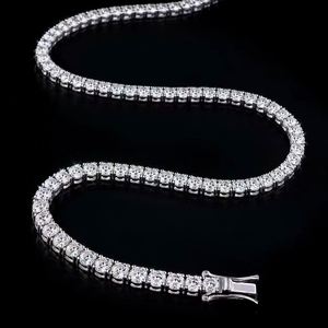 Price Hip Hop Moissanite Necklace 925 Sterling Silver <b>Iced</b> <b>Out</b> 2mm 3mm 4mm Moissanite Tennis <b>Chain</b> Necklace - Product Image 3