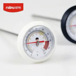 NIBU Termometer Penggorengan Gantung, Panci Kopi Leher Angsa dengan Dial Digital Stainless Steel