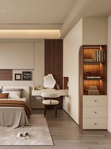 Système de garde-robe <span class=keywords><strong>en</strong></span> gros avec coiffeuse et porte coulissante, mobilier de chambre à coucher, ensembles de placards modulaires pour projets de rénovation de la maison - Product Image 6