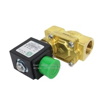 Válvula Solenoide de Latón ODE 21WA4K0V130 con Control Piloto G1/2 AC220V AC110V DC24V AC24V FKM Normalmente Cerrada Roscada para Compresor de Aire